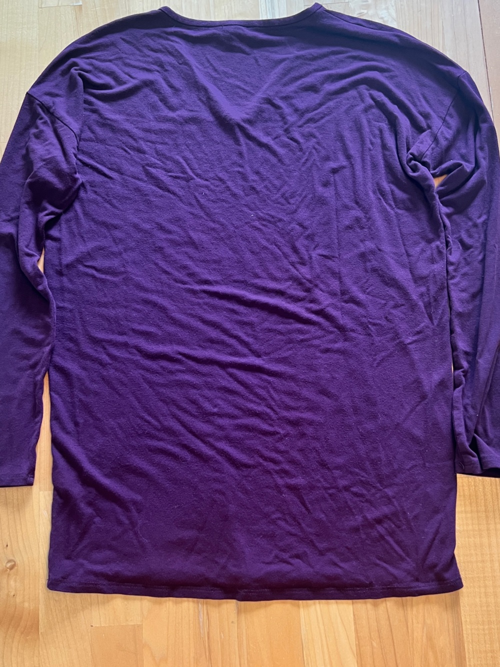 Eileen Fisher Deep Plum V-Neck Top - Picture 4 of 6
